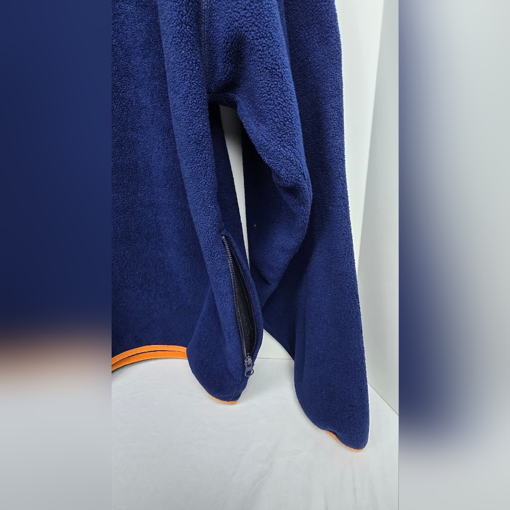 VTG Nautica Competition 1990'S Men's Quarter Zip Fleece Size Large Blue Orange - Picture 10 of 16